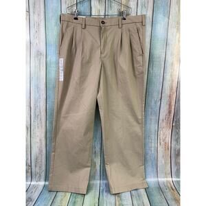 Pleated Front Khaki Pants Chino NEW 36x29 Croft & Barrow Classic Fit Stretch